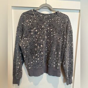 Z by Zella Women’s Leopard Print Pullover Sweatshirt – Gray – Size Medium